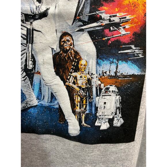 Star Wars Duel Men's T-Shirt 2XL Gray Luke Skywalker vs Darth Vader Retro - Picture 8 of 10